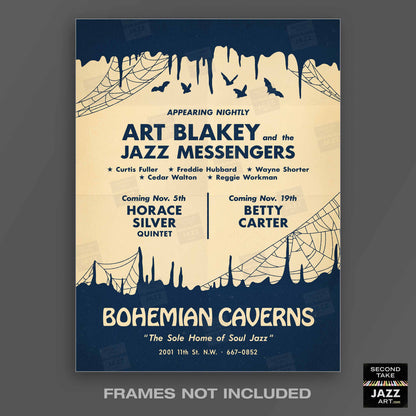 Art Blakey - Horace Silver - Betty Carter jazz poster - Bohemian Caverns - Washington, DC - 1963