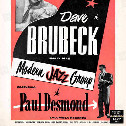 Dave Brubeck - Paul Desmond jazz poster - Kleinhans Music Hall - Buffalo, NY - 1955