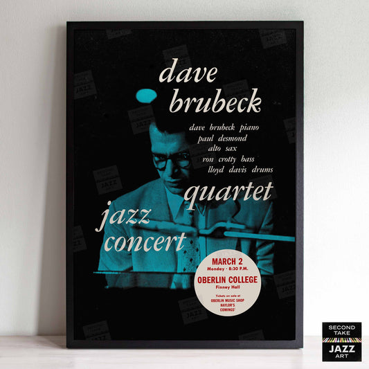 Dave Brubeck - Paul Desmond jazz poster - Jazz at Oberlin - 1953