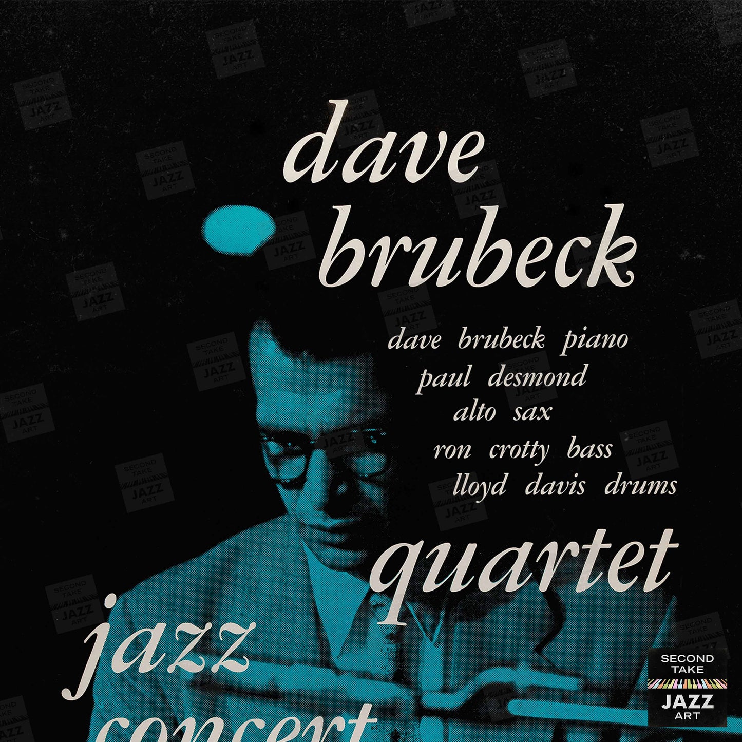 Dave Brubeck - Paul Desmond jazz poster - Jazz at Oberlin - 1953