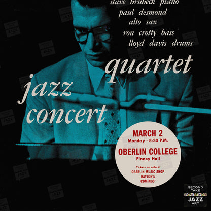 Dave Brubeck - Paul Desmond jazz poster - Jazz at Oberlin - 1953