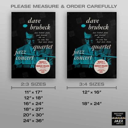 Dave Brubeck - Paul Desmond jazz poster - Jazz at Oberlin - 1953