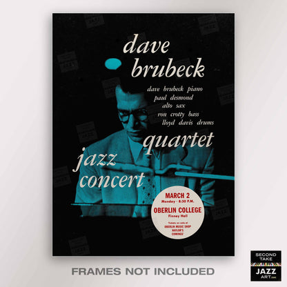 Dave Brubeck - Paul Desmond jazz poster - Jazz at Oberlin - 1953