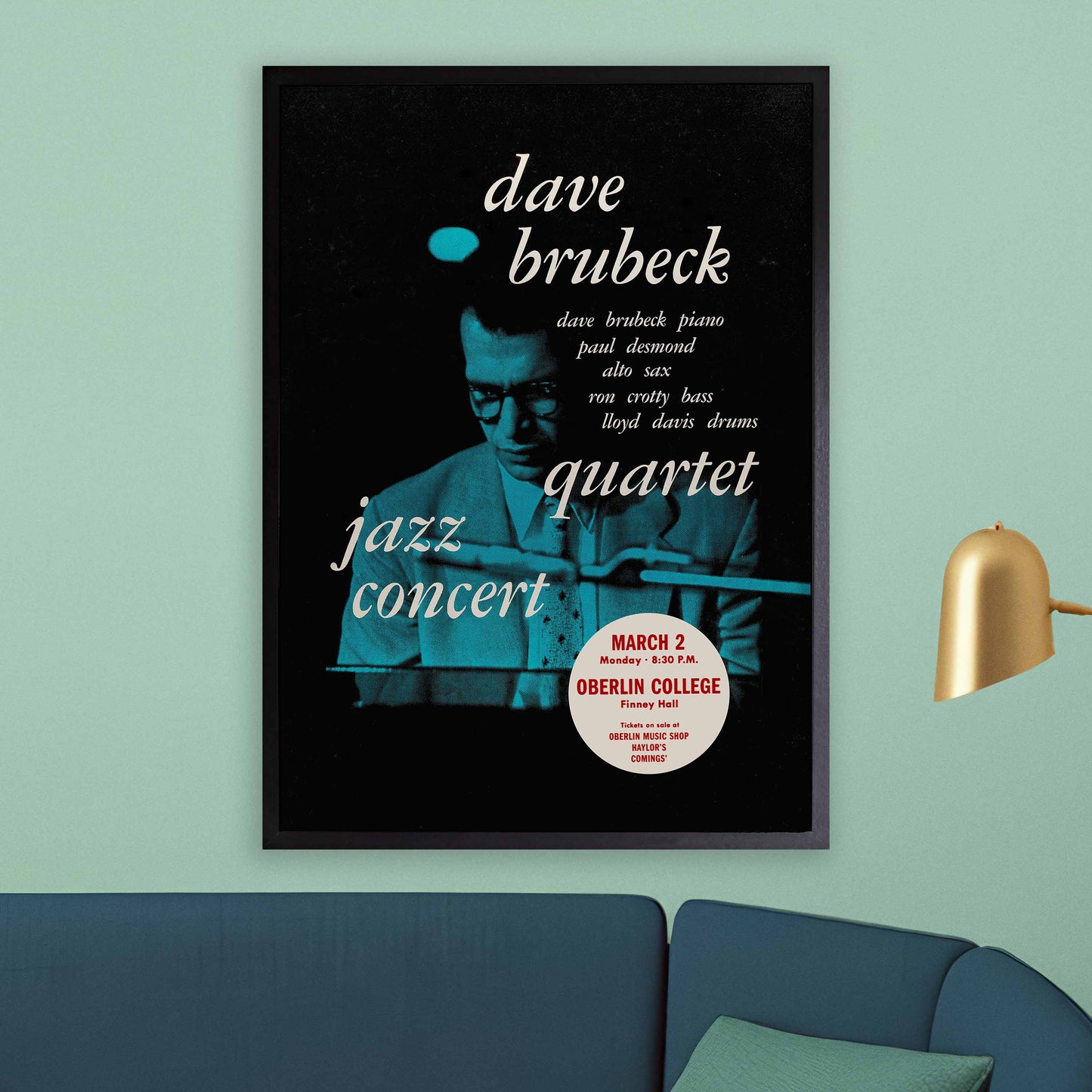 Dave Brubeck - Paul Desmond jazz poster - Jazz at Oberlin - 1953