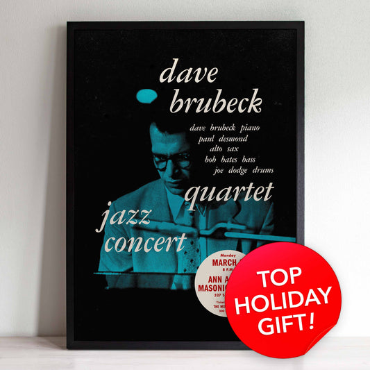 Dave Brubeck - Paul Desmond jazz poster - Jazz Goes to College - Univ. of Michigan - 1954