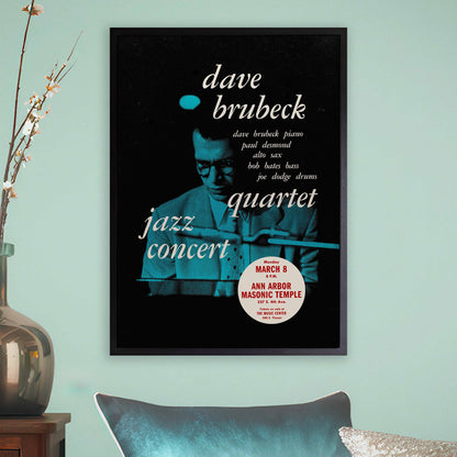 Dave Brubeck - Paul Desmond jazz poster - Jazz Goes to College - Univ. of Michigan - 1954