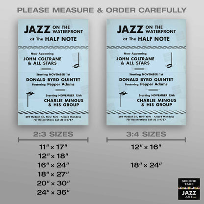 Donald Byrd - Pepper Adams jazz poster - At the Half Note - 1960