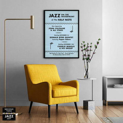 Donald Byrd - Pepper Adams jazz poster - At the Half Note - 1960