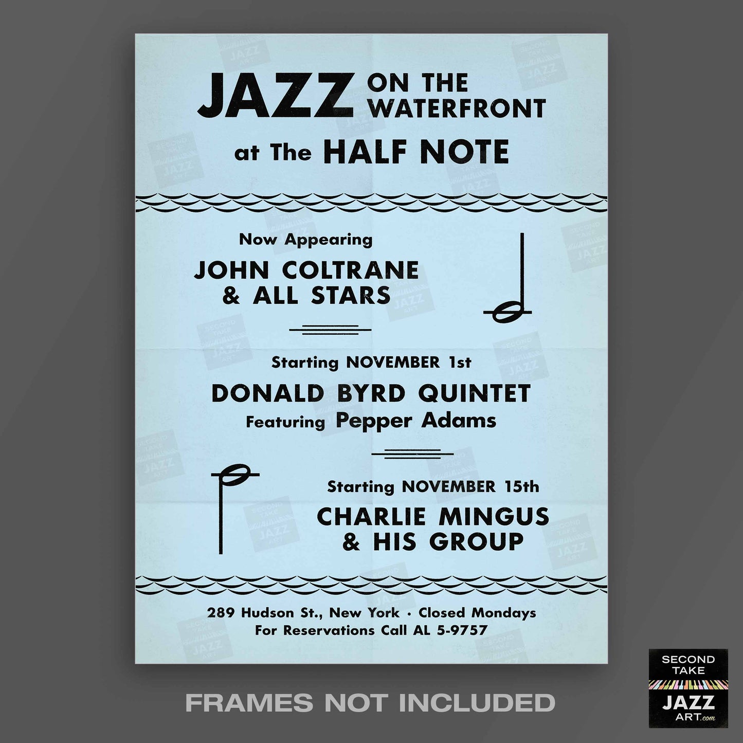 Donald Byrd - Pepper Adams jazz poster - At the Half Note - 1960