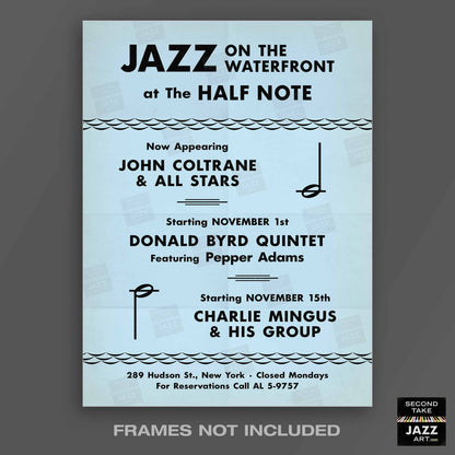 Donald Byrd - Pepper Adams jazz poster - At the Half Note - 1960