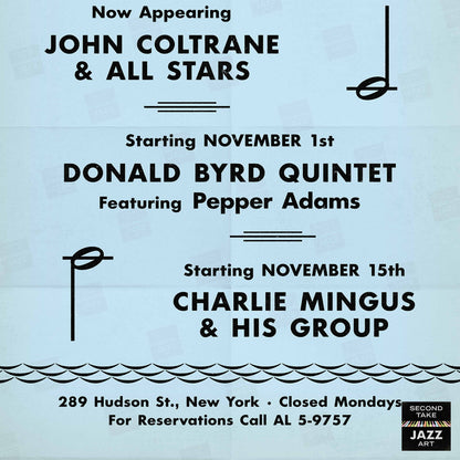 Donald Byrd - Pepper Adams jazz poster - At the Half Note - 1960