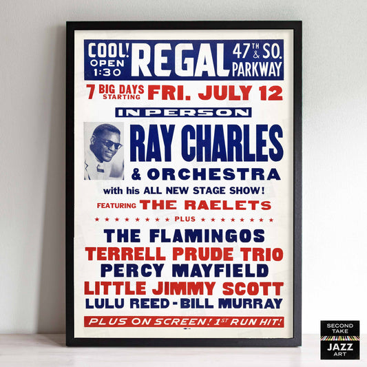 Ray Charles - Little Jimmy Scott jazz poster - Regal - Chicago - 1963