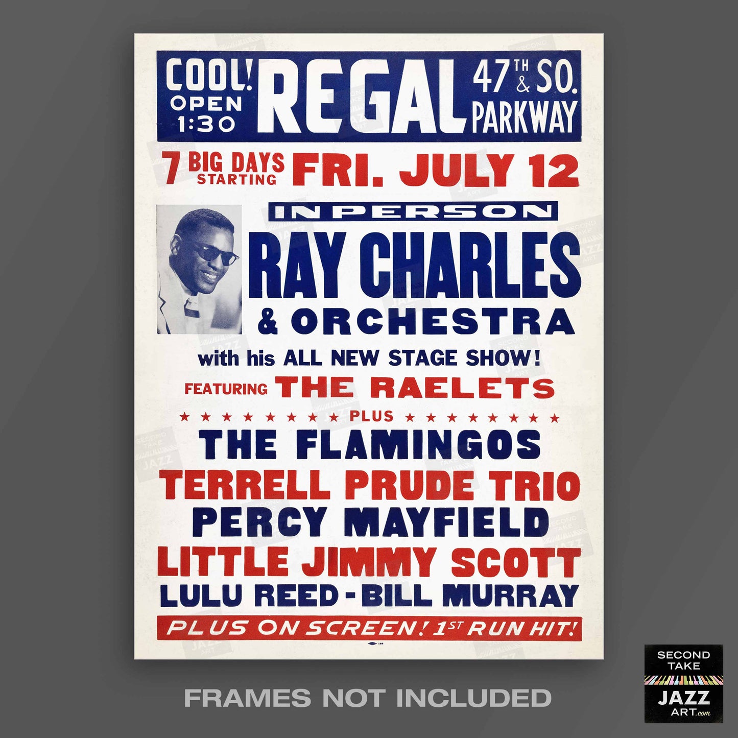 Ray Charles - Little Jimmy Scott jazz poster - Regal - Chicago - 1963
