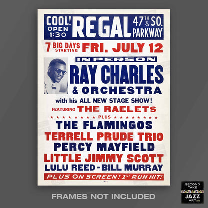 Ray Charles - Little Jimmy Scott jazz poster - Regal - Chicago - 1963