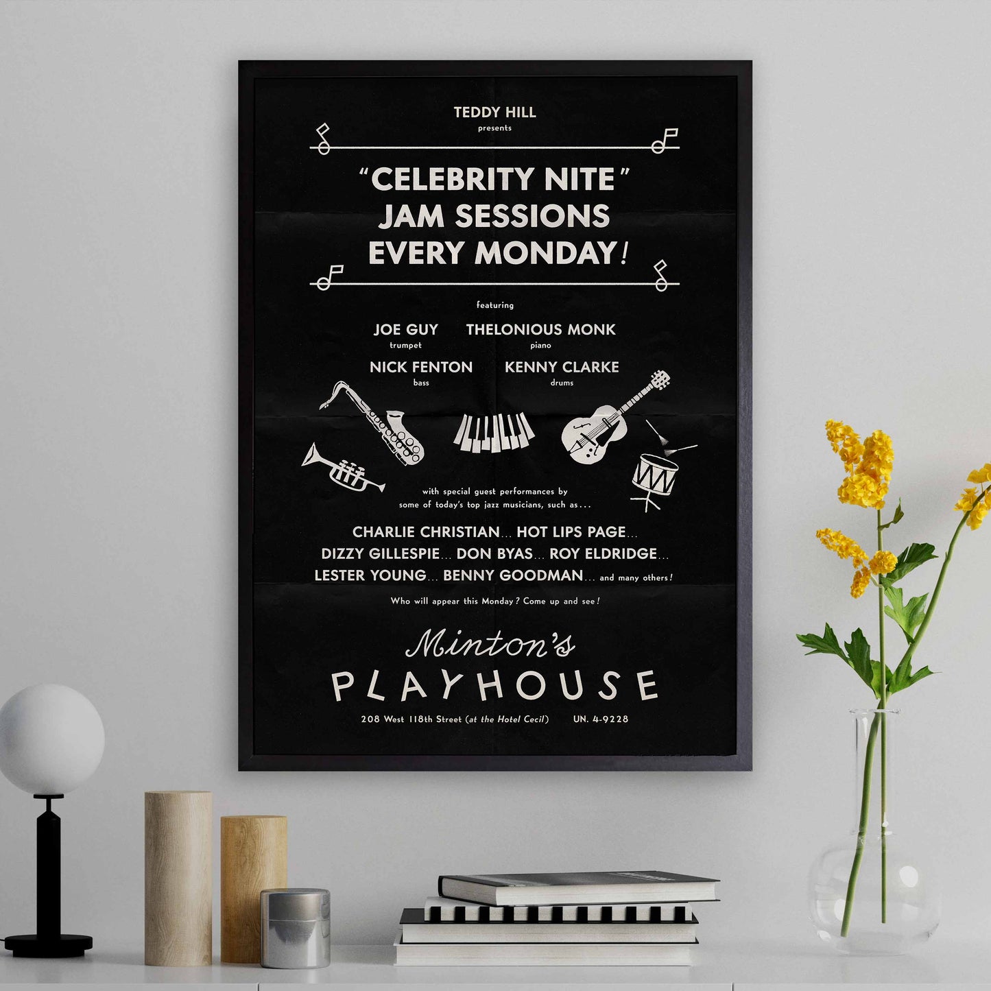 Charlie Christian - Kenny Clarke - Thelonious Monk jazz poster - Minton's Playhouse - 1941