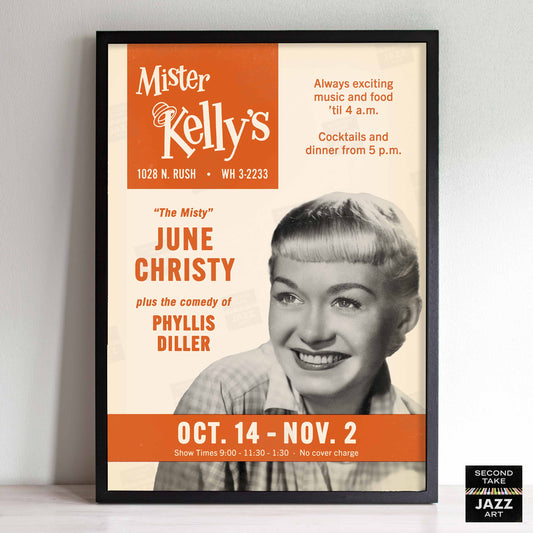 June Christy jazz poster - Mister Kelly's - Chicago - 1958