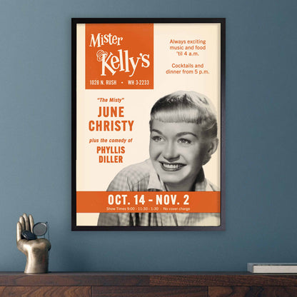 June Christy jazz poster - Mister Kelly's - Chicago - 1958