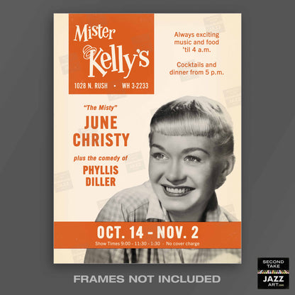 June Christy jazz poster - Mister Kelly's - Chicago - 1958
