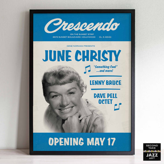 June Christy - Dave Pell Octet - jazz poster - At the Crescendo - Hollywood - 1957