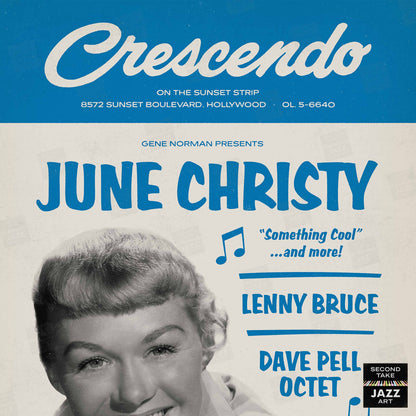 June Christy - Dave Pell Octet - jazz poster - At the Crescendo - Hollywood - 1957