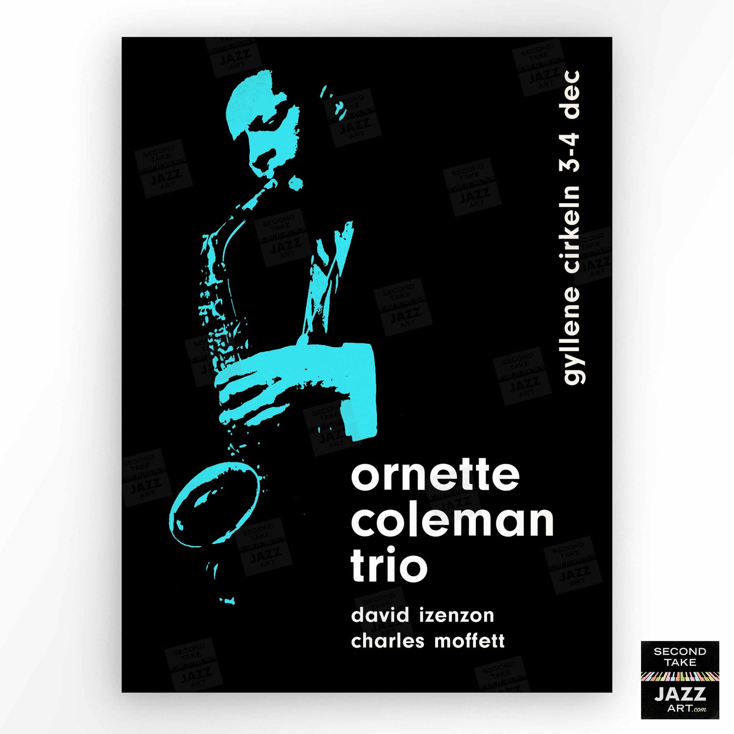 Ornette Coleman jazz poster - At the Golden Circle - Stockholm - 1965