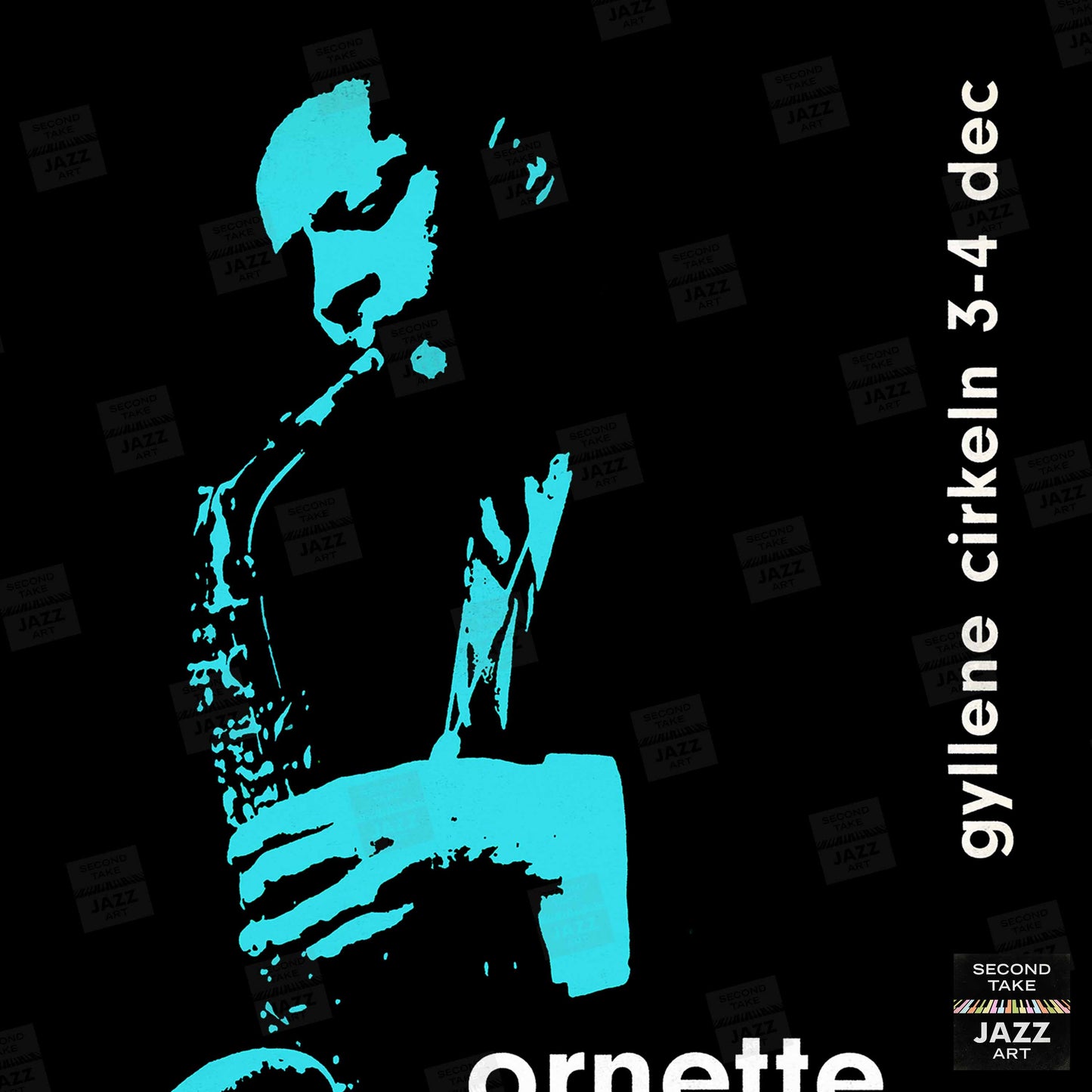 Ornette Coleman jazz poster - At the Golden Circle - Stockholm - 1965