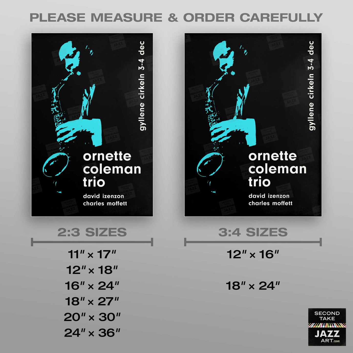 Ornette Coleman jazz poster - At the Golden Circle - Stockholm - 1965