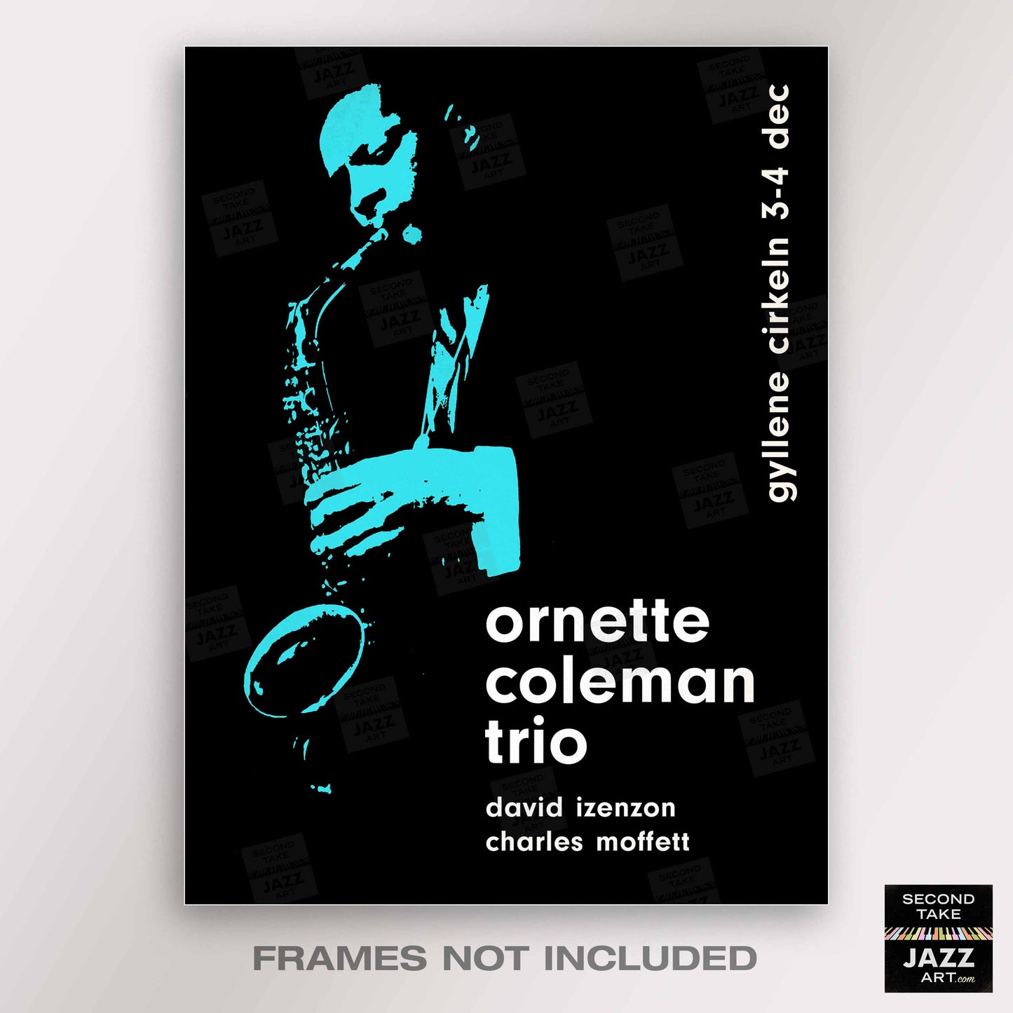 Ornette Coleman jazz poster - At the Golden Circle - Stockholm - 1965