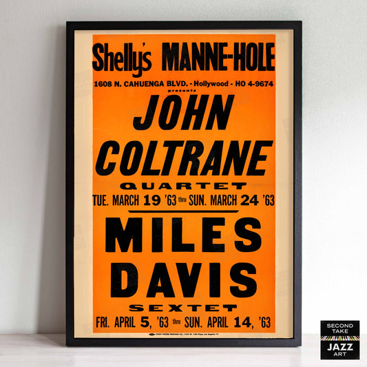 John Coltrane - Miles Davis jazz poster - Shelly's Manne-Hole - 1963