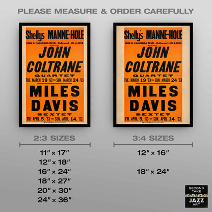 John Coltrane - Miles Davis jazz poster - Shelly's Manne-Hole - 1963