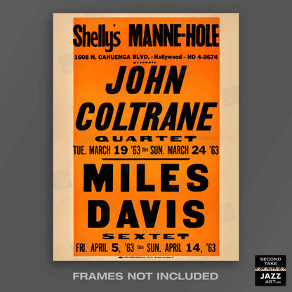 John Coltrane - Miles Davis jazz poster - Shelly's Manne-Hole - 1963