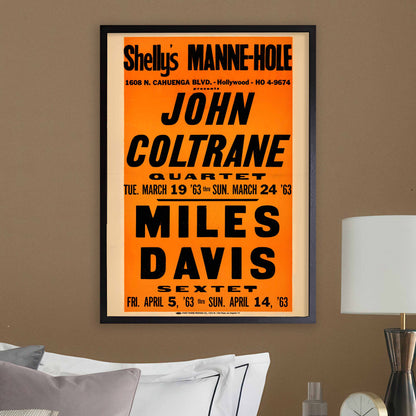 John Coltrane - Miles Davis jazz poster - Shelly's Manne-Hole - 1963