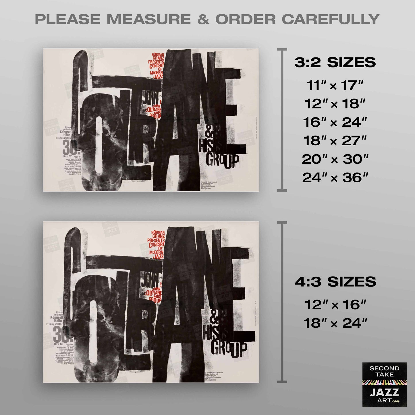 John Coltrane jazz poster - Frankfurt - 1962