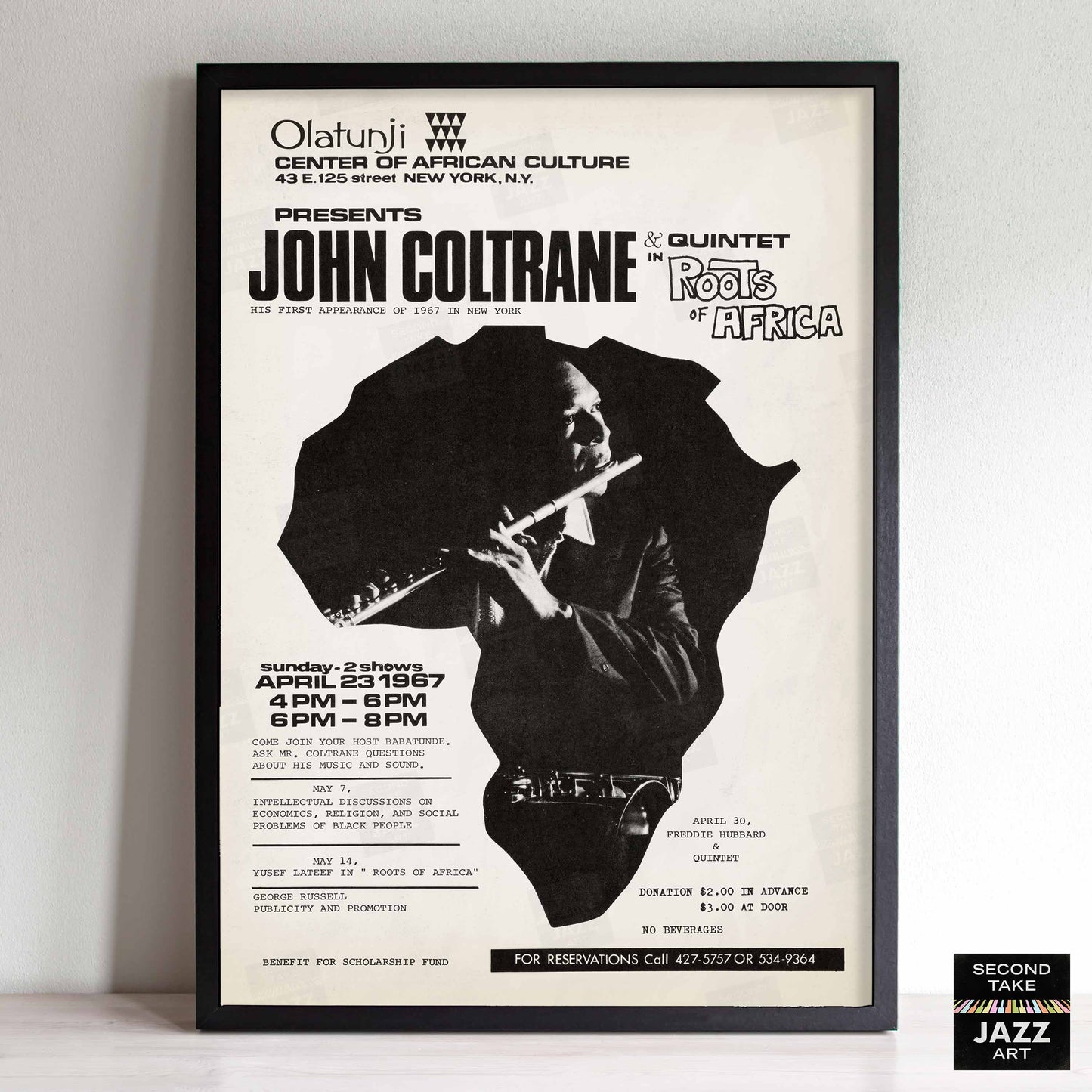 John Coltrane jazz poster - Olatunji Center - 1967