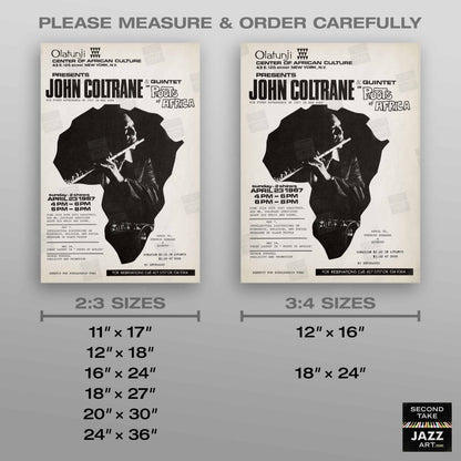 John Coltrane jazz poster - Olatunji Center - 1967