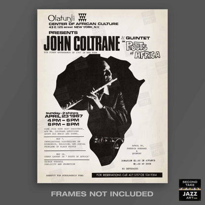 John Coltrane jazz poster - Olatunji Center - 1967