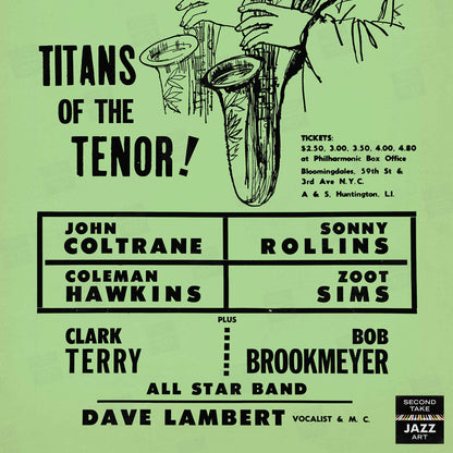 John Coltrane - Sonny Rollins jazz poster - Titans of the Tenor B - Philharmonic Hall - 1966