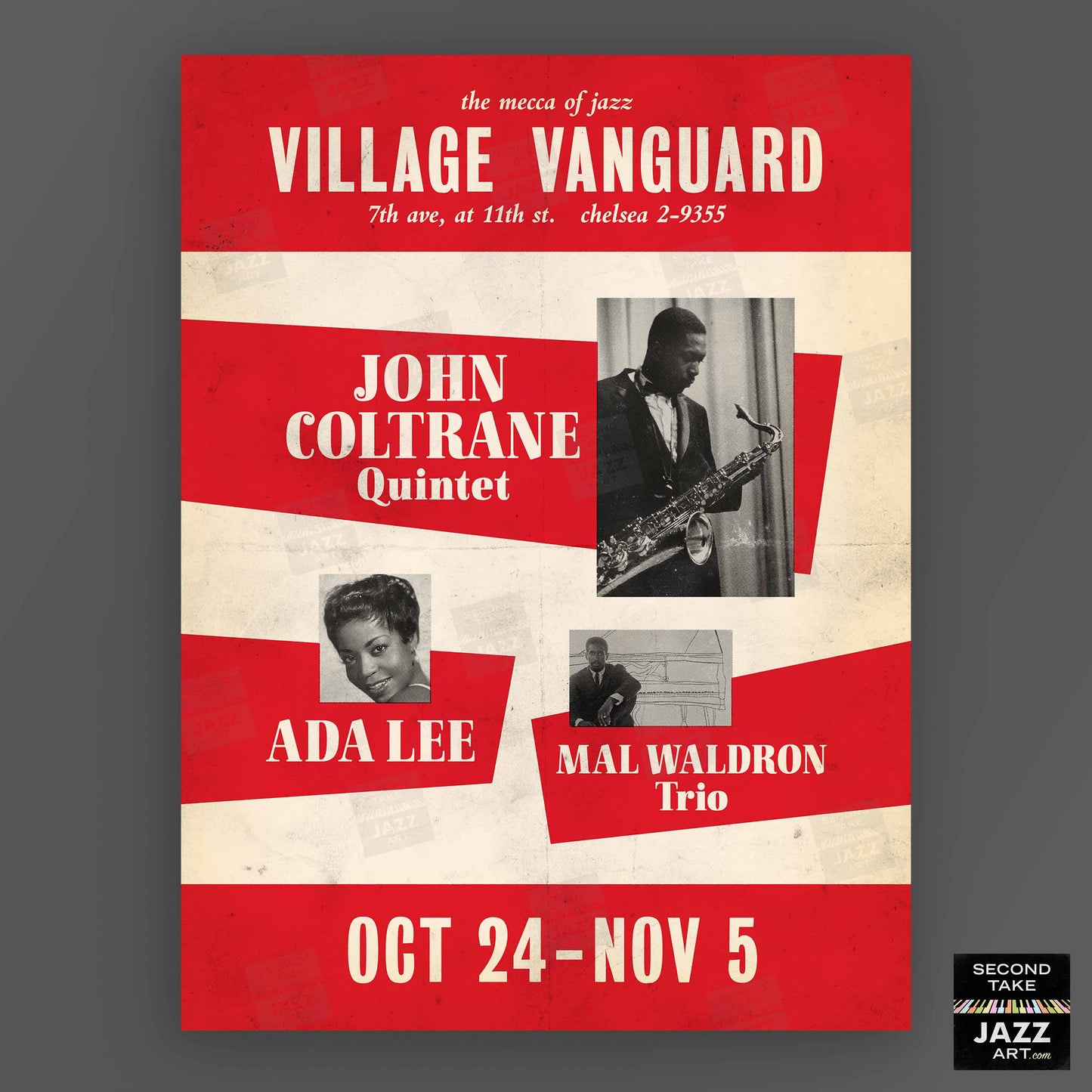 John Coltrane - Eric Dolphy jazz poster - Village Vanguard - 1961