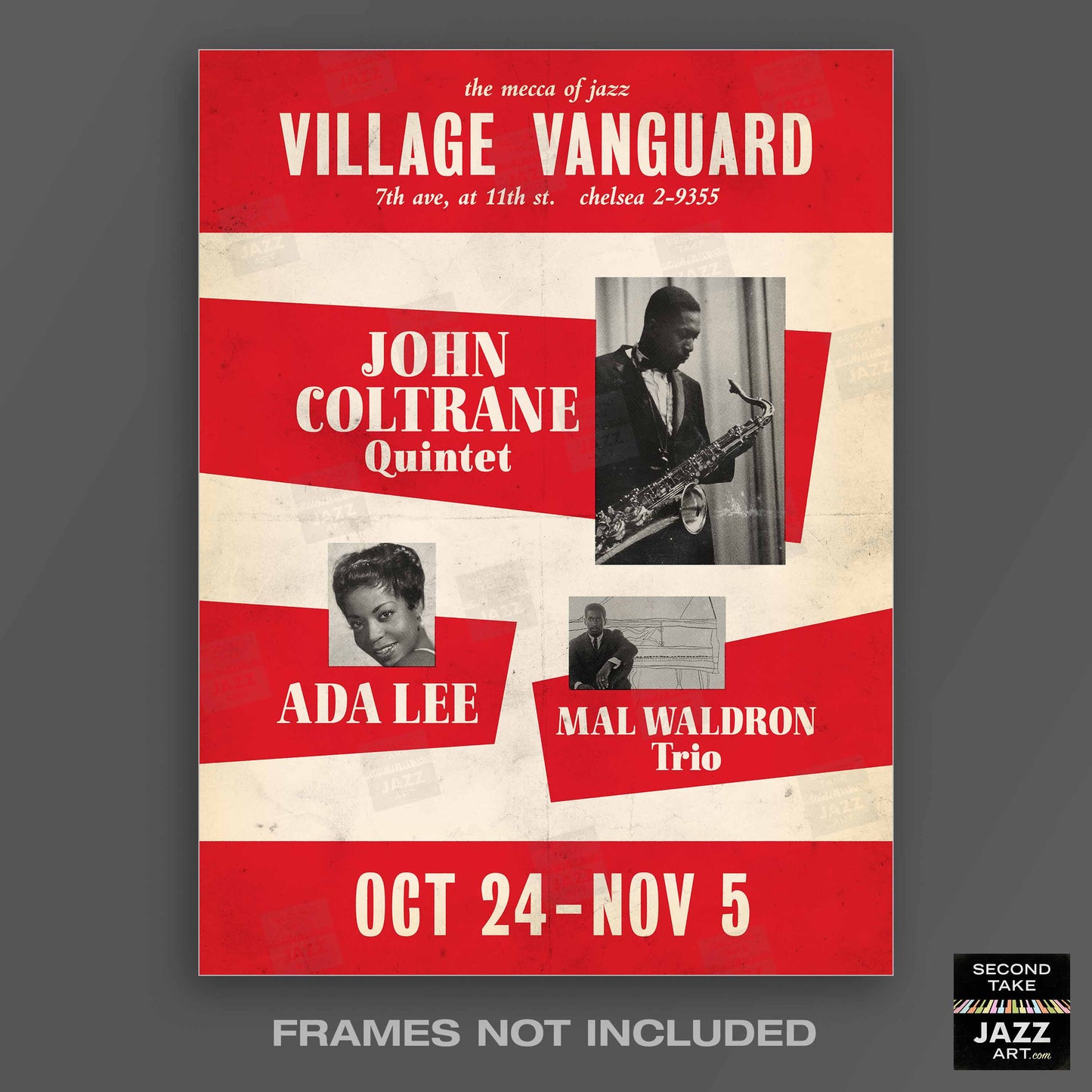 John Coltrane - Eric Dolphy jazz poster - Village Vanguard - 1961