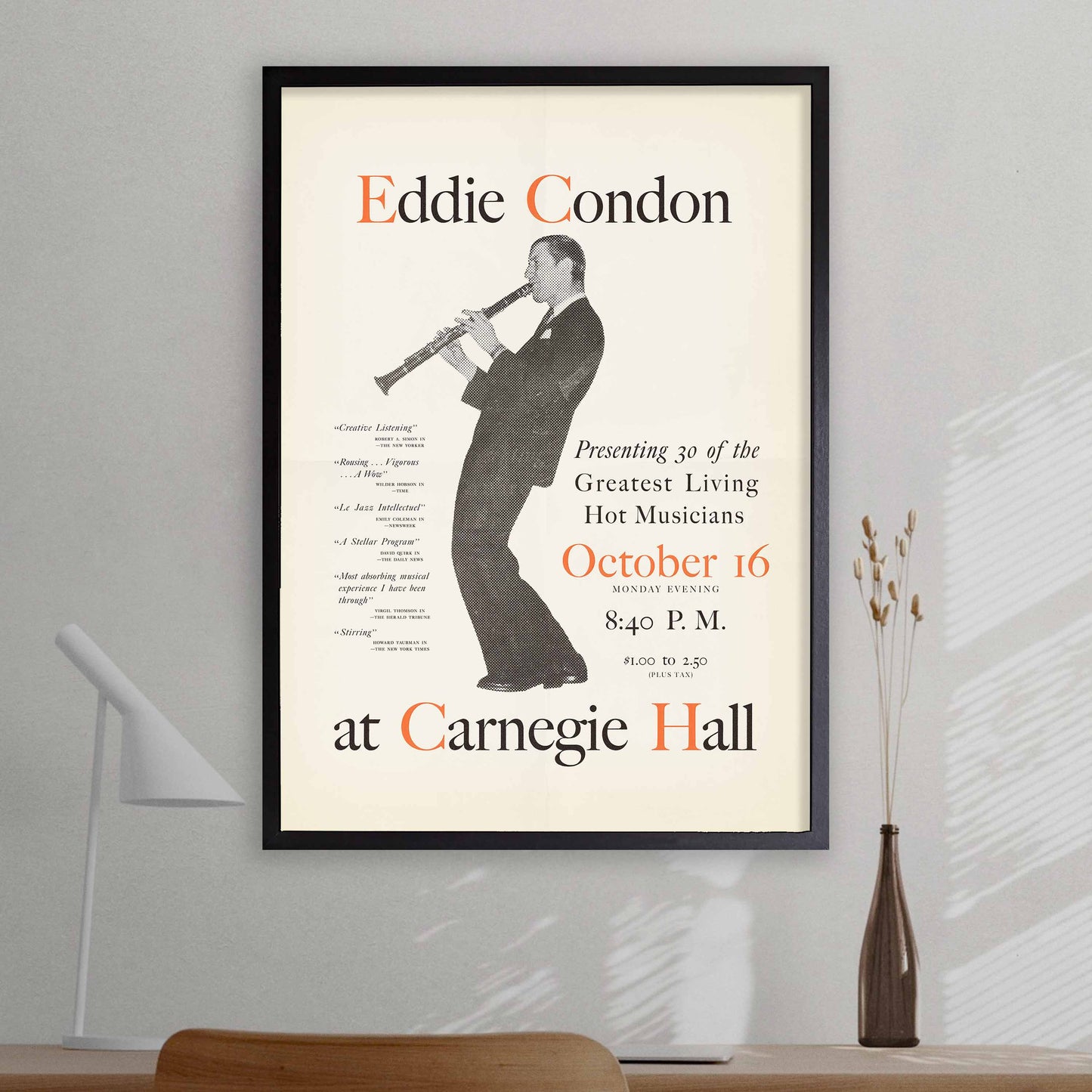 Eddie Condon jazz poster - At Carnegie Hall - 1944