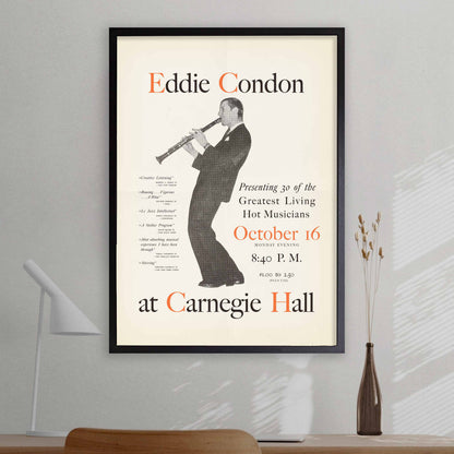 Eddie Condon jazz poster - At Carnegie Hall - 1944
