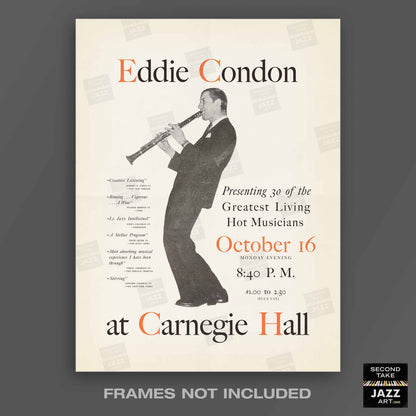 Eddie Condon jazz poster - At Carnegie Hall - 1944