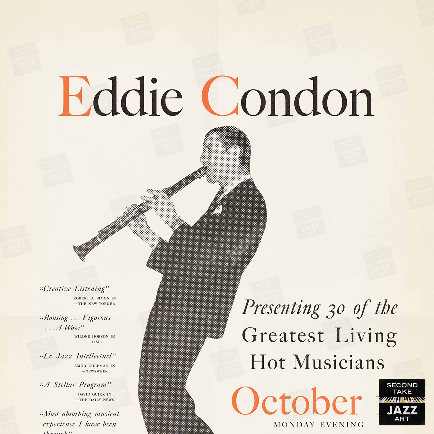 Eddie Condon jazz poster - At Carnegie Hall - 1944