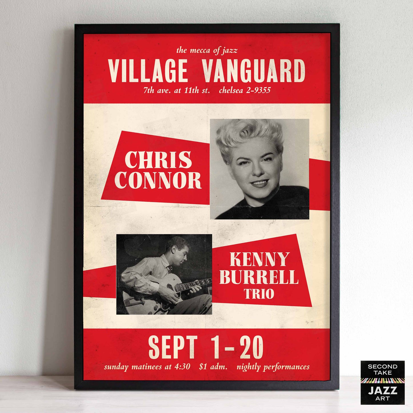 Chris Connor - Kenny Burrell jazz poster - In Person - A Night at the Vanguard - 1959