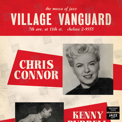 Chris Connor - Kenny Burrell jazz poster - In Person - A Night at the Vanguard - 1959