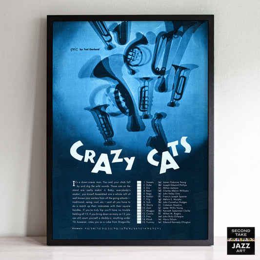 Crazy Cats Jazz Quiz poster - 1957 (blue variant)