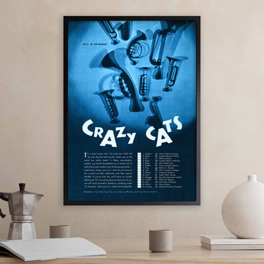 Crazy Cats Jazz Quiz poster - 1957 (blue variant)