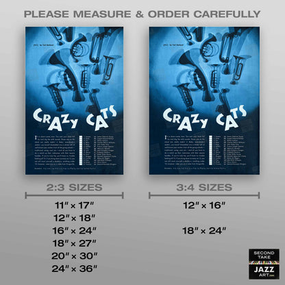 Crazy Cats Jazz Quiz poster - 1957 (blue variant)