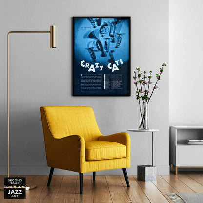 Crazy Cats Jazz Quiz poster - 1957 (blue variant)