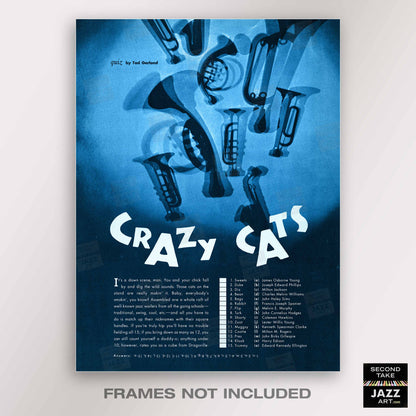 Crazy Cats Jazz Quiz poster - 1957 (blue variant)
